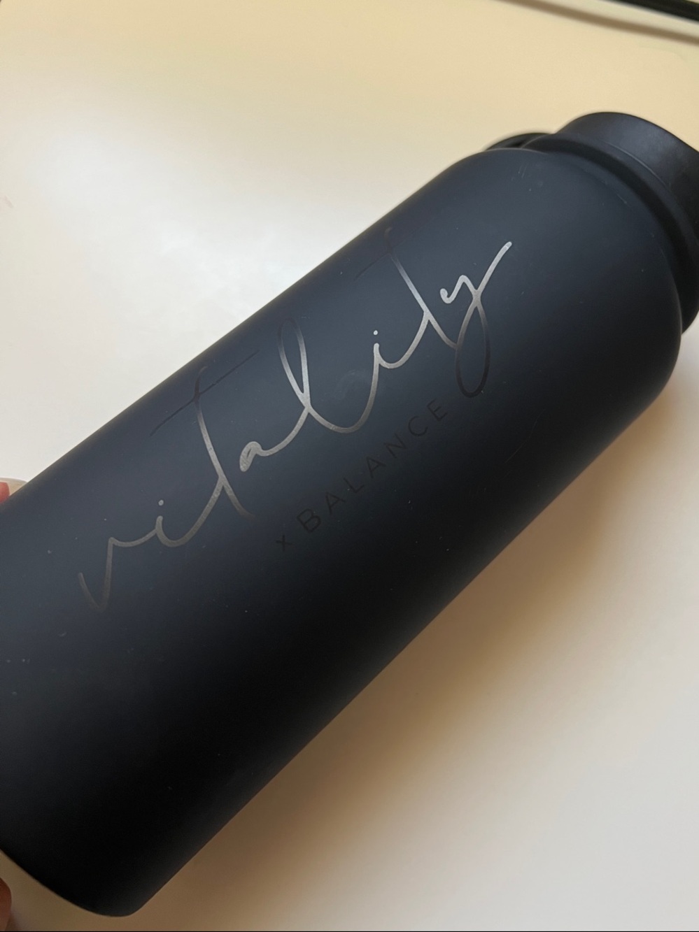 Vitality Matte Black Water Bottle - VITALITY x BALANCE
